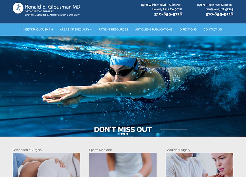 Ronald Glousman, MD | | Advice Media Orthopedic Website Design Portfolio
