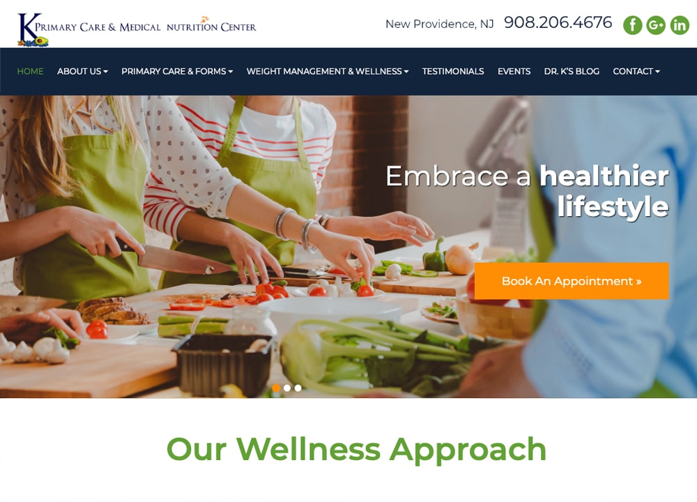 K Primary Care & Medical Nutrition Center | | Advice Media Wellness Website Design Portfolio