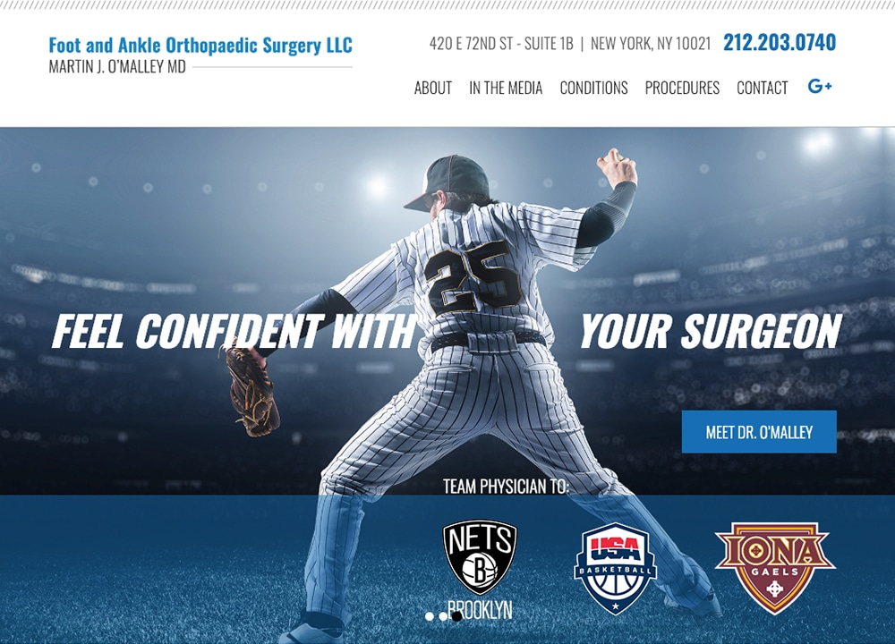Foot and Ankle Orthopaedic Surgery, PC | | Advice Media Orthopedic Website Design Portfolio