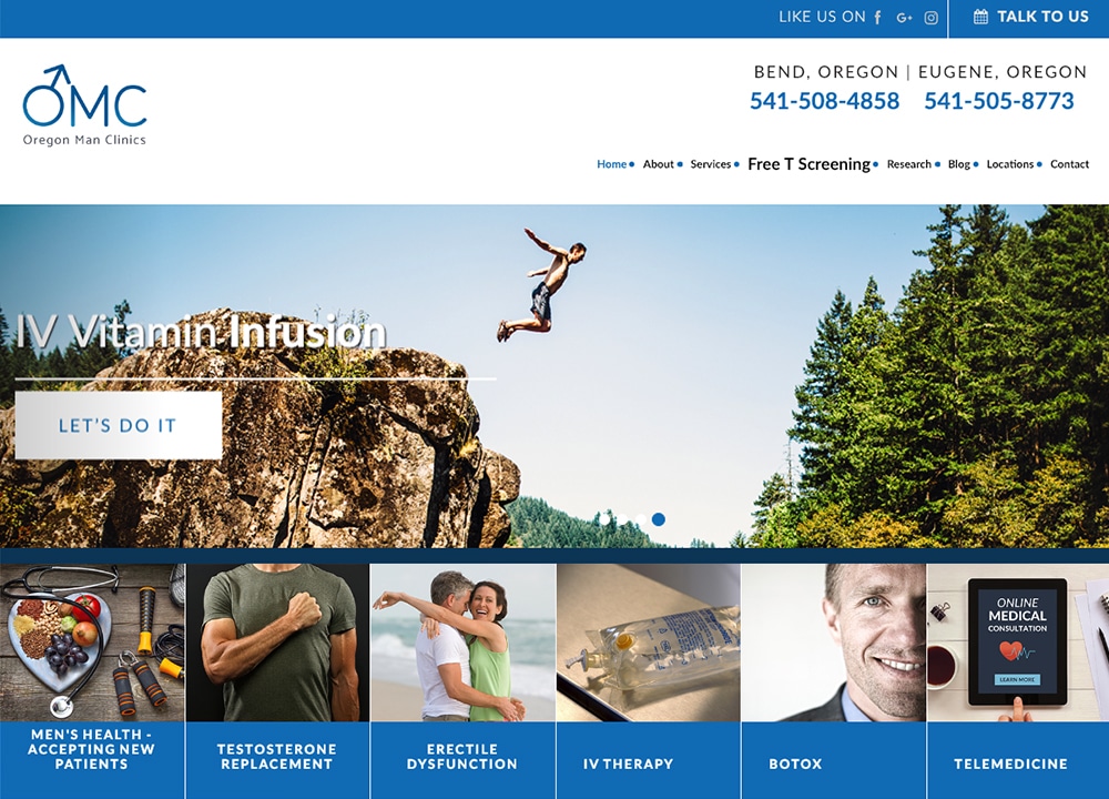 The Oregon Man Clinics | | Advice Media Wellness Website Design Portfolio