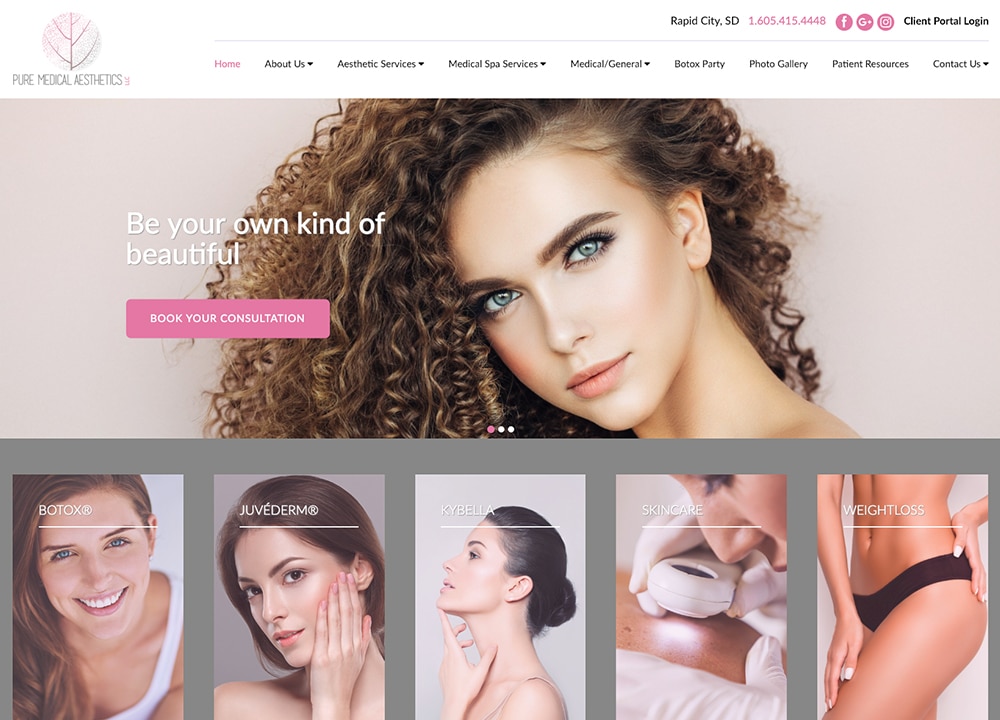 Pure Medical Aesthetics LLC | | Advice Media Med Spa Website Design Portfolio