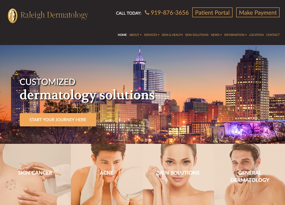 Raleigh Dermatology | | Advice Media Dermatology Website Design Portfolio