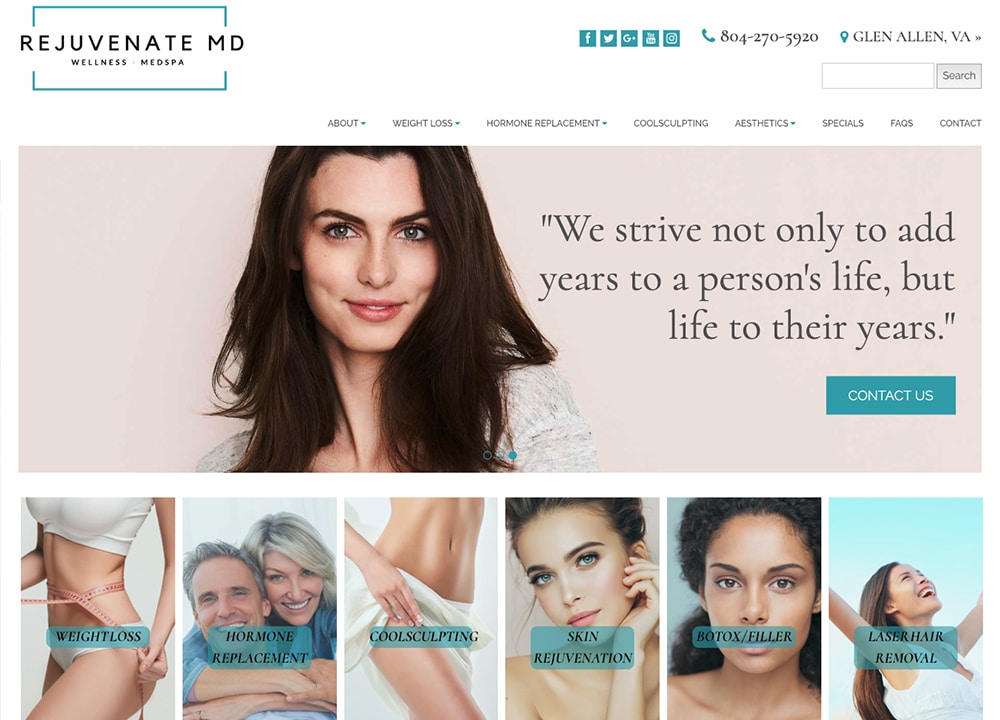 Rejuvenate MD | | Advice Media Med Spa Website Design Portfolio