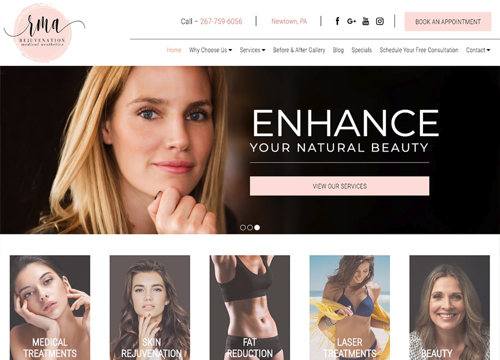 Rejuvenation Medical Aesthetics | | Advice Media Aesthetics Website Design Portfolio