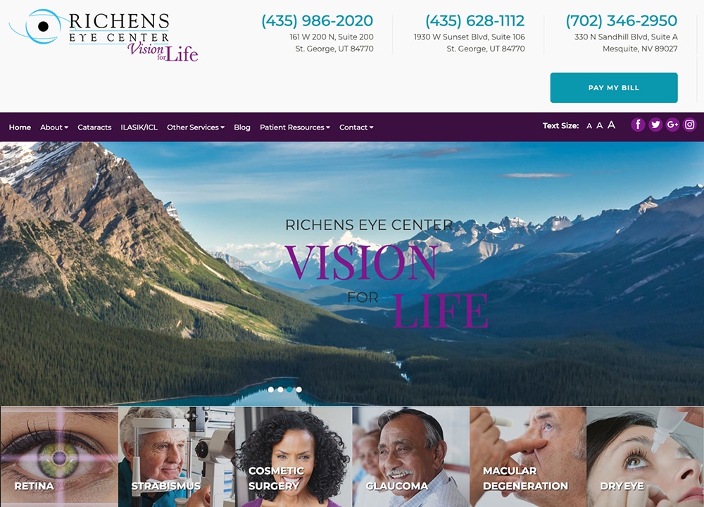 Richens Eye Center | | Advice Media Ophthalmology Website Design Portfolio