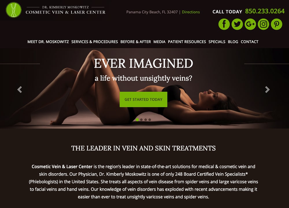 Cosmetic Vein & Laser Center | | Advice Media Vein Vascular Website Design Portfolio