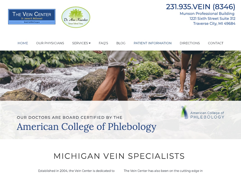 The Vein Center | | Advice Media Vein Vascular Website Design Portfolio